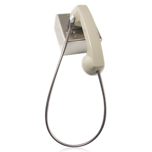 Picture of Telephone Intercom Handset / Chrome Hook Switch / 25 inch Armored Cable