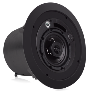 Picture of 4" Coaxial In-Ceiling Speaker with 16-Watt 70/100V Transformer and Ported Enclosure - Black