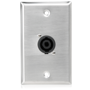 Picture of Single Gang Stainless Steel Plate with (1) NL4MP 4 Pole Connector