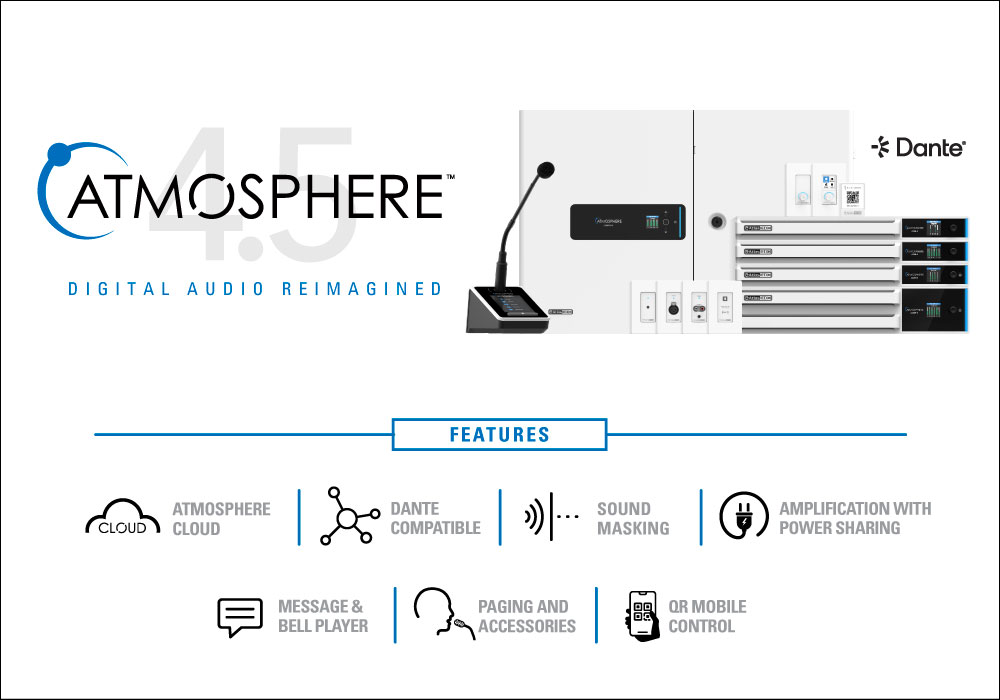 AtlasiED Atmosphere audio processing and control systems showing features