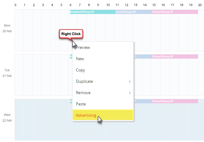 GDS4W Scheduling an advertising playlist