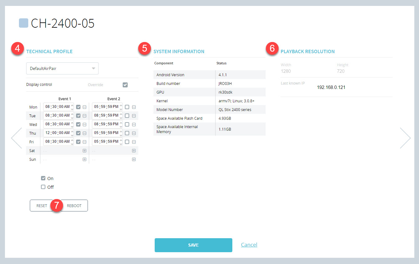 GDS4W Player properties screen 2