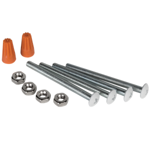 Picture of Speaker to Baffle Hardware Kit - (4) 8-32x1.5 Wht Head Screws (4) 8-32 Pal Nuts