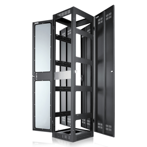 Picture of Gangable Rack 25.5 inch Deep, 44RU  **Shown with Optional Side Panels & Front Door**