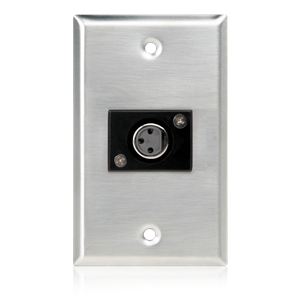 Picture of Single Gang Stainless Steel Plate with (1) Female 3 Pin XLR