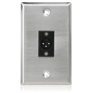 Picture of Single Gang Stainless Steel Plate with (1) Male 3 Pin XLR