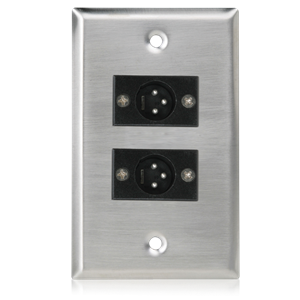 Picture of Single Gang Stainless Steel Plate with (2) Male 3 Pin XLR
