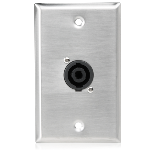 Picture of Single Gang Stainless Steel Plate with (1) NL4MP 4 Pole Connector