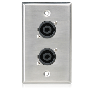 Picture of Single Gang Stainless Steel Plate with (2) NL4MP 4 Pole Connectors
