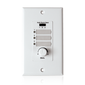 Picture of Wall Plate Input Select Switch with Volume Control 10k Pot and Input Indicator Use With AAPHD Amplifiers