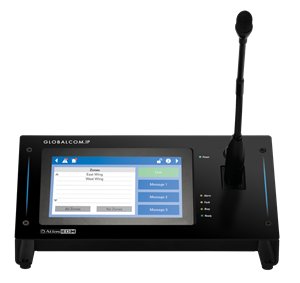 Picture of GLOBALCOM®.IP Touch Screen Digital Communication Station with Dante™ Message Channels with Gooseneck Microphone