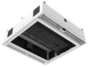 Picture of 2' x 2' Ceiling-Mount Rack with 2RU, Standard-Width, AmbiTILT™ Shelf and Integrated AC Power Pack with Auto Sensing "On-Off" - Without Projector Pole Adapter