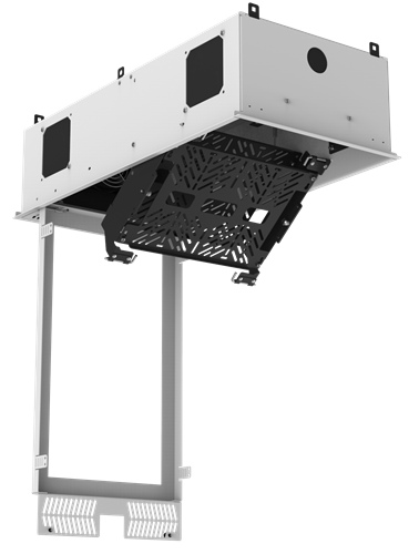 Picture of 1' x 2' Ceiling-Mount Rack with 2RU, Half-Width, AmbiTILT™ Shelf and Integrated AC Power Pack with Auto Sensing "On-Off" - Without Projector Pole Adapter