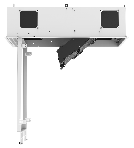 Picture of 1' x 2' Ceiling-Mount Rack with 2RU, Half-Width, AmbiTILT™ Shelf and Integrated AC Power Pack with Auto Sensing "On-Off" - Without Projector Pole Adapter