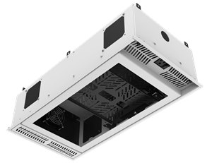 Picture of 1' x 2' Ceiling-Mount Rack with 2RU, Half-Width, AmbiTILT™ Shelf and Integrated AC Power Pack - Without Projector Pole Adapter
