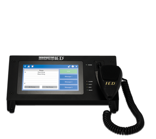 Picture of Touch Screen Digital Communication Station with CobraNet® Message Channels with Handheld Microphone