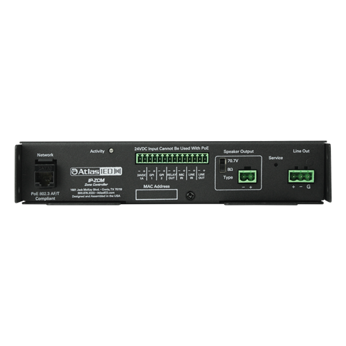 Picture of PoE+ IP Addressable IP-to-Analog Gateway with Integrated Amplifier
